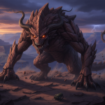 the image of a terrifying beast lurking in the grand canyon