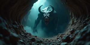 the image of a terrifying beast lurking ins 